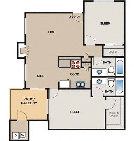 a floor plan of a house with a bedroom and a living room